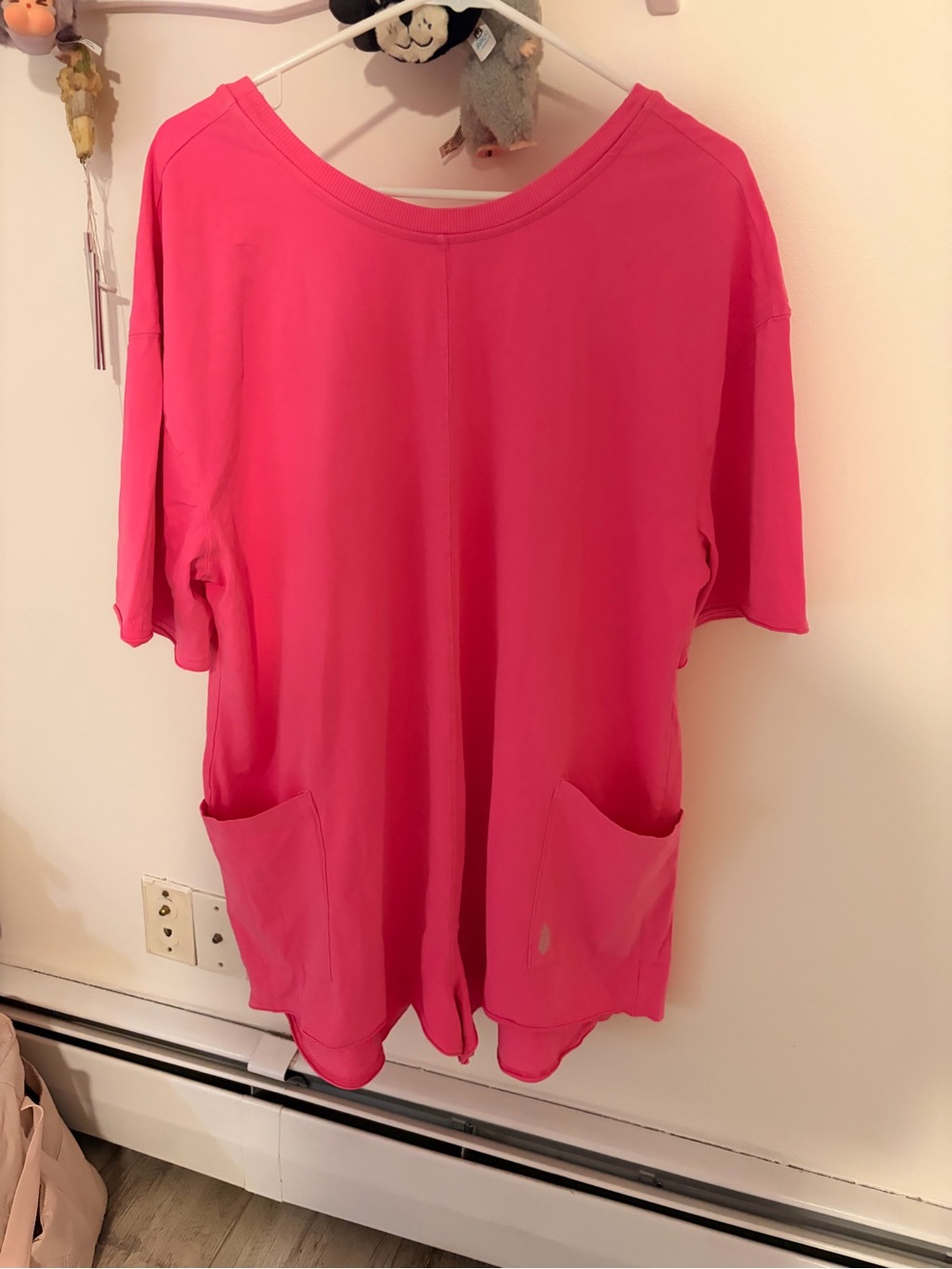 Hot Pink Free People Hot Shot Tee Romper: Large.  Out of stock color - Picture 2 of 4